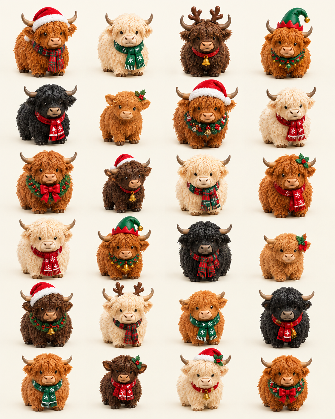 Advent Avenue Highland Cow Advent Calendar box surrounded by Christmas decorations